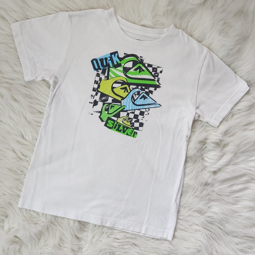 Boys White Quicksilver Tee Medium